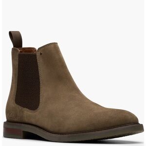 Clarks Men's Jaden Stone Tan Suede Chelsea Ankle Boots Shoes - 12